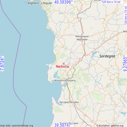 Narbolia on map