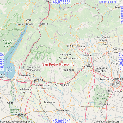 San Pietro Mussolino on map