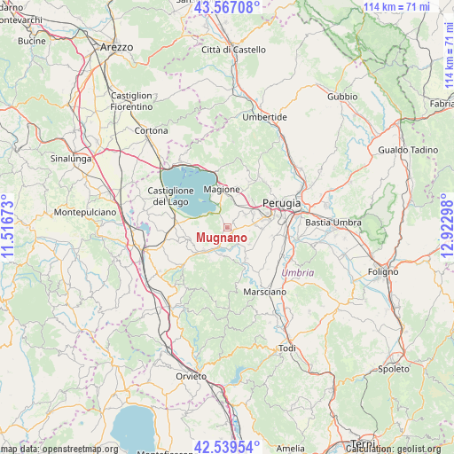 Mugnano on map