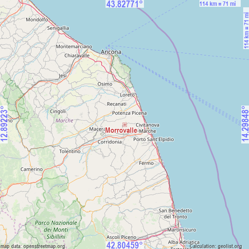 Morrovalle on map