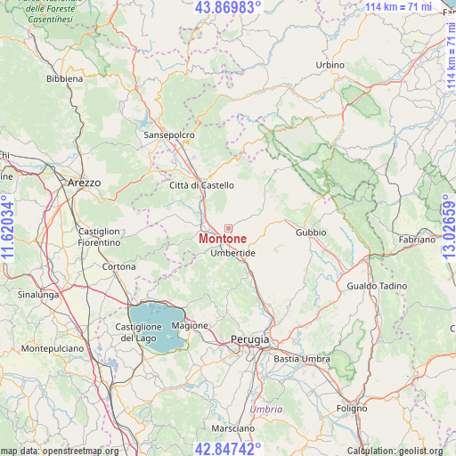 Montone on map