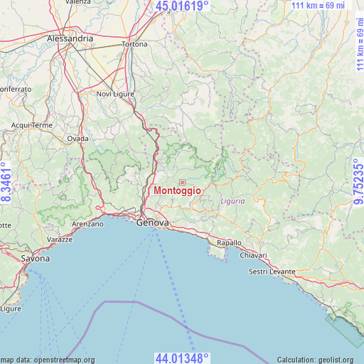 Montoggio on map