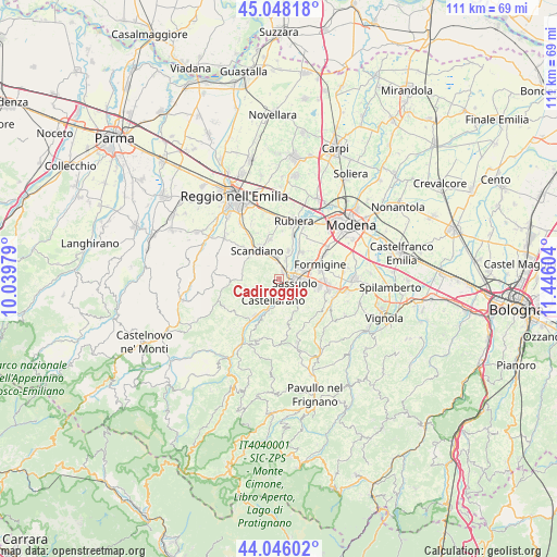 Cadiroggio on map