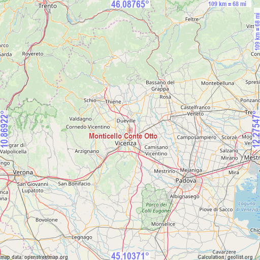 Monticello Conte Otto on map