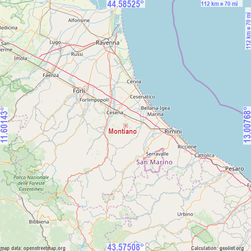 Montiano on map