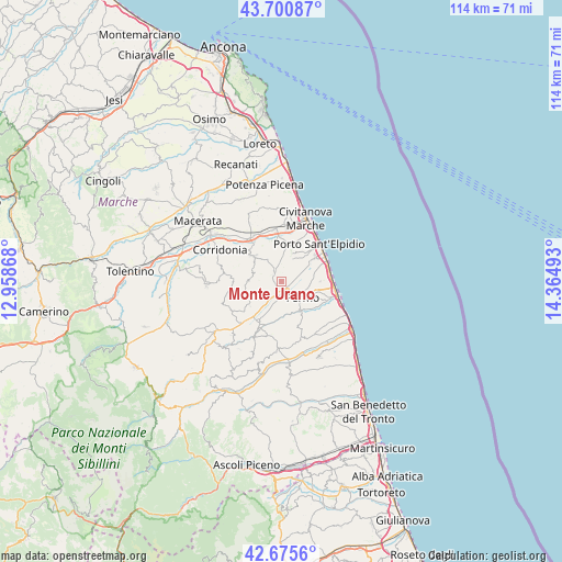 Monte Urano on map