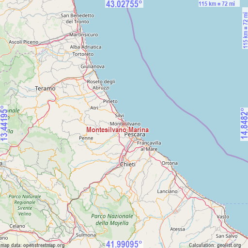 Montesilvano Marina on map