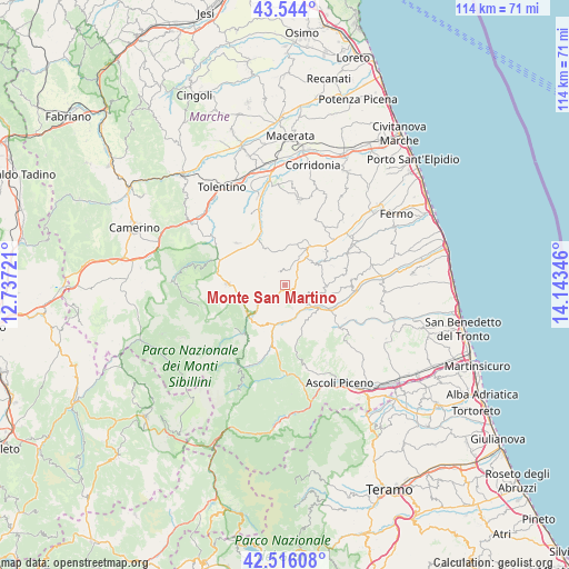 Monte San Martino on map