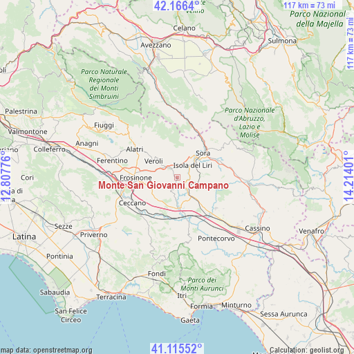 Monte San Giovanni Campano on map