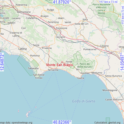 Monte San Biagio on map