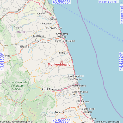 Monterubbiano on map