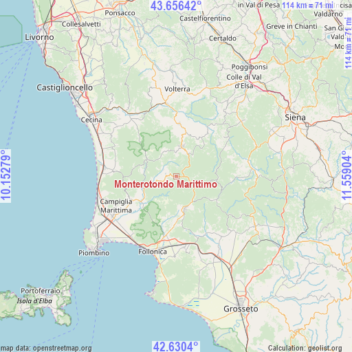 Monterotondo Marittimo on map