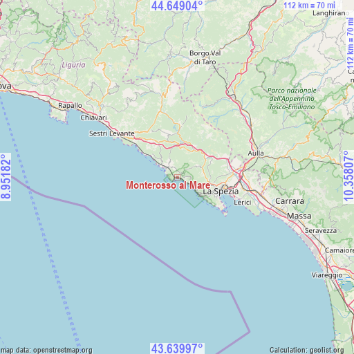 Monterosso al Mare on map