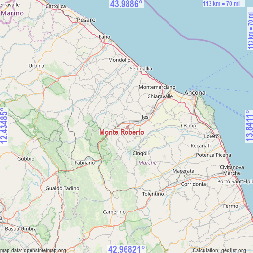 Monte Roberto on map