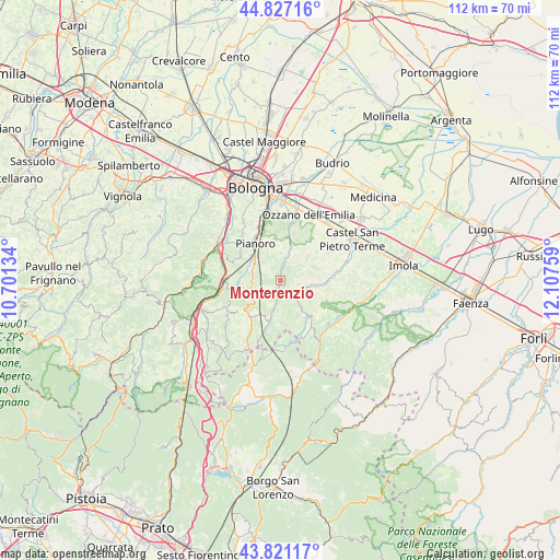 Monterenzio on map