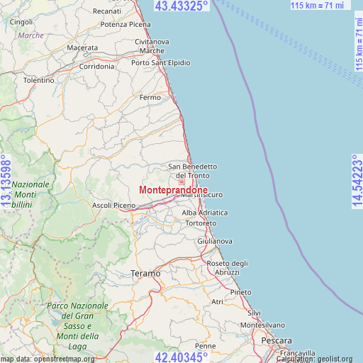Monteprandone on map
