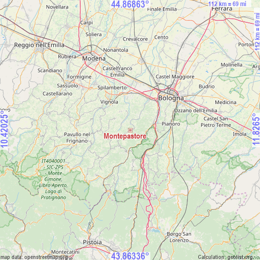 Montepastore on map