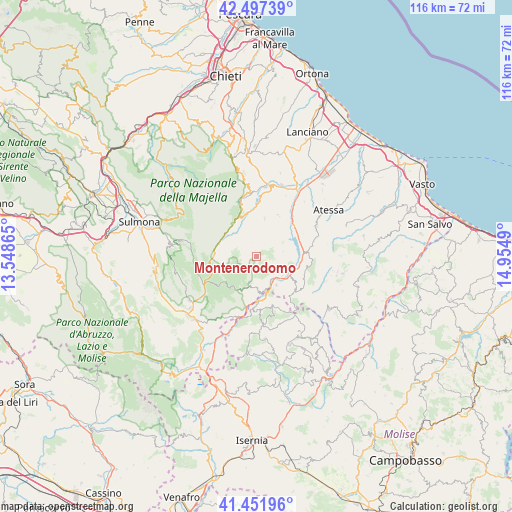 Montenerodomo on map