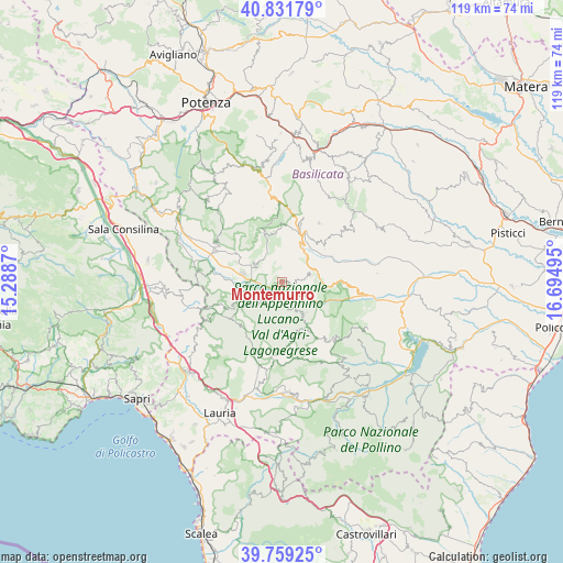 Montemurro on map