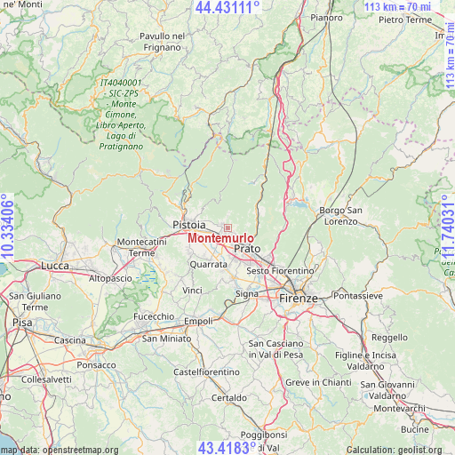 Montemurlo on map