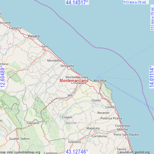 Montemarciano on map