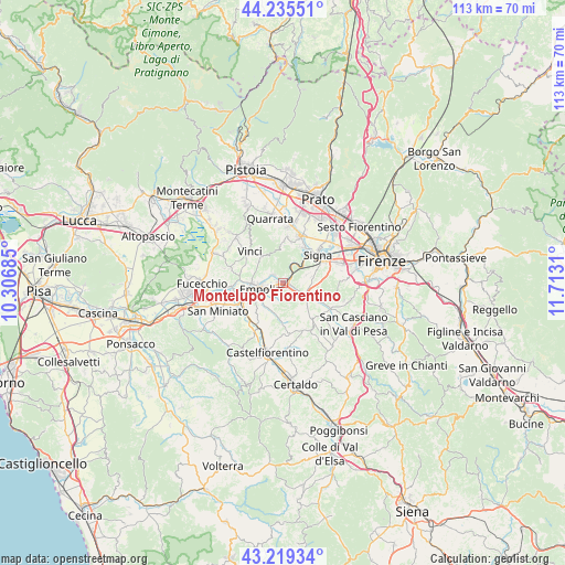 Montelupo Fiorentino on map