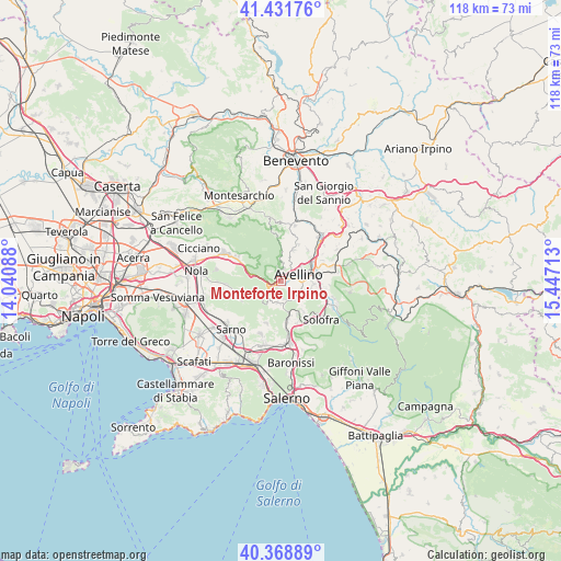 Monteforte Irpino on map
