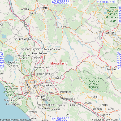 Monteflavio on map