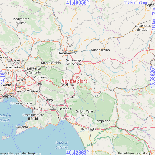 Montefalcione on map