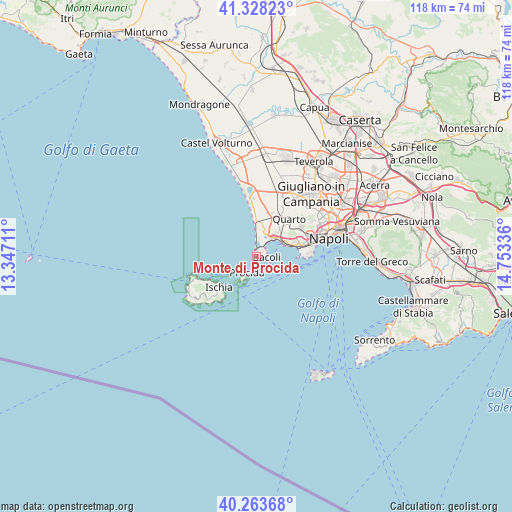 Monte di Procida on map