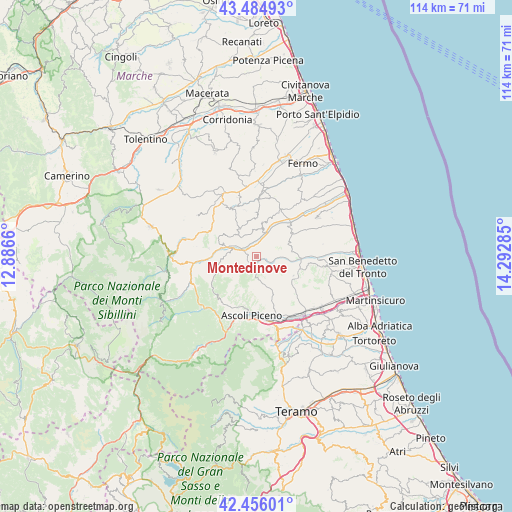 Montedinove on map