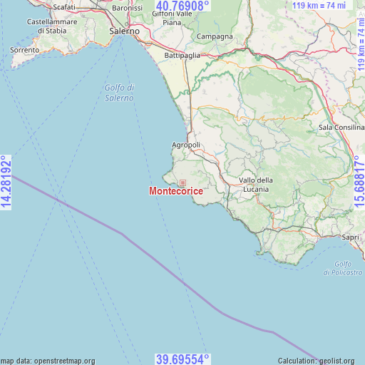 Montecorice on map