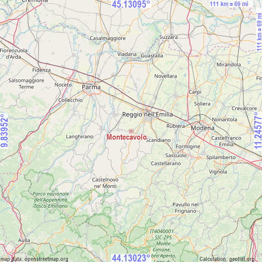 Montecavolo on map