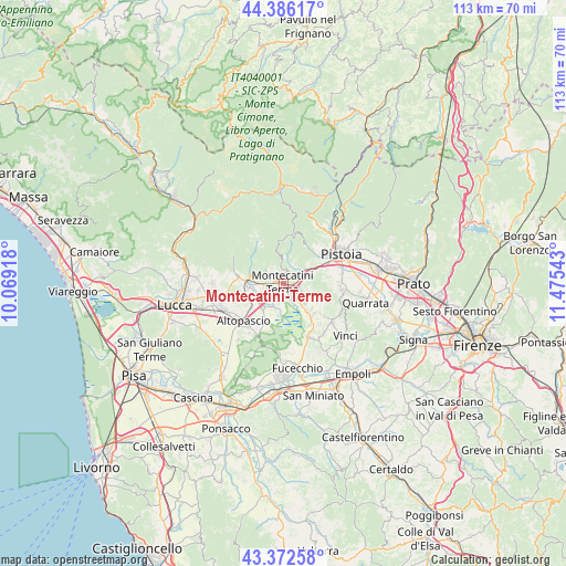 Montecatini-Terme on map