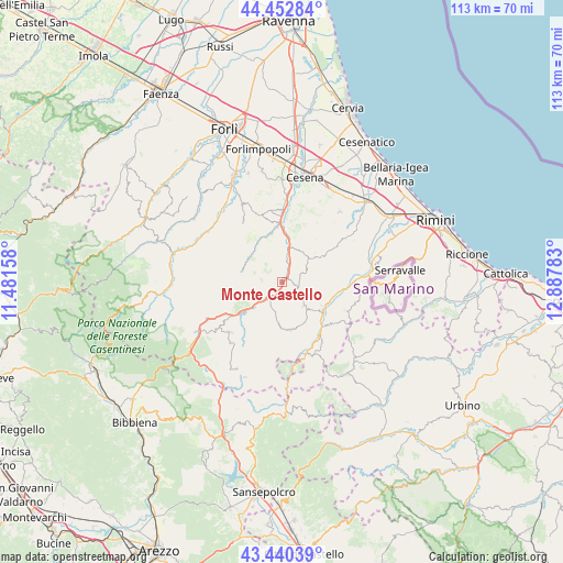 Monte Castello on map