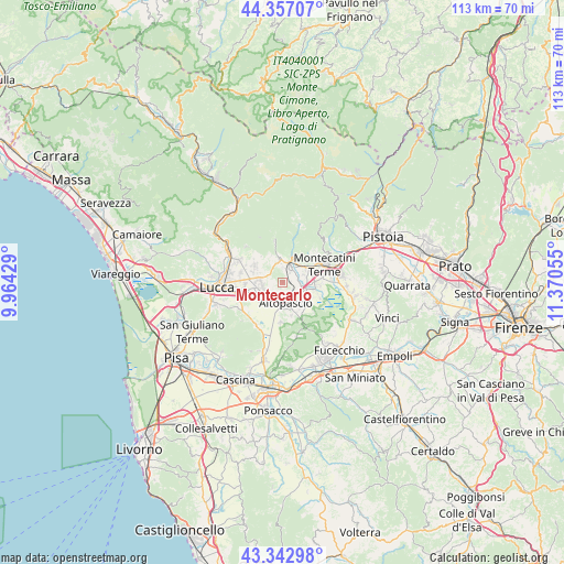 Montecarlo on map