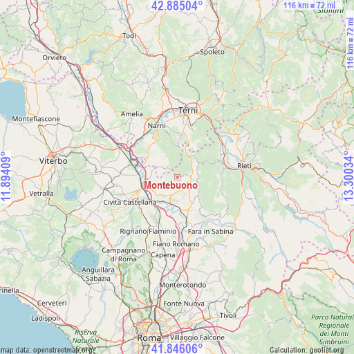 Montebuono on map