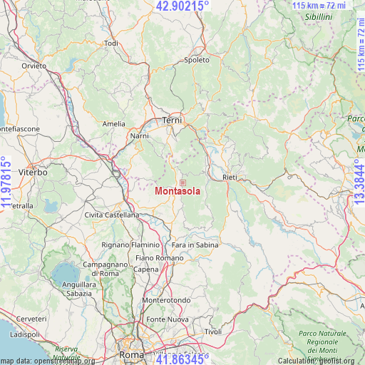 Montasola on map