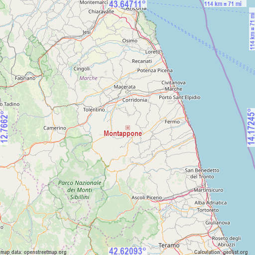 Montappone on map