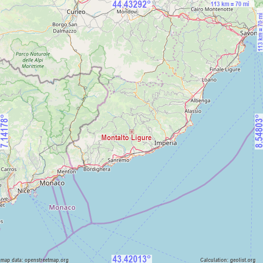 Montalto Ligure on map