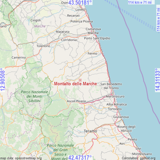 Montalto delle Marche on map