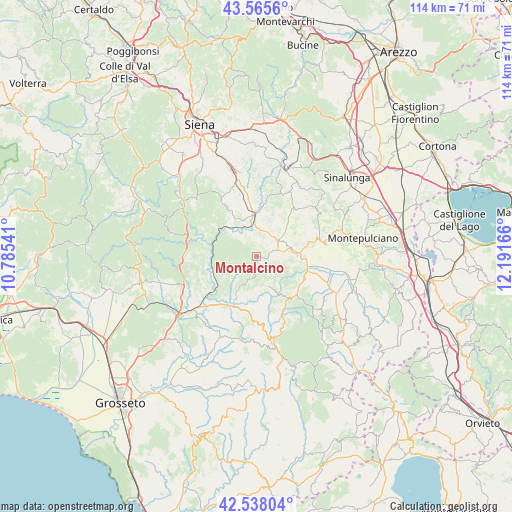 Montalcino on map