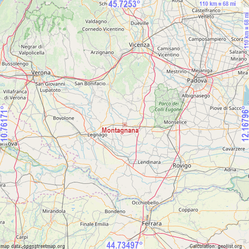 Montagnana on map