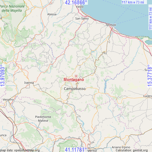 Montagano on map