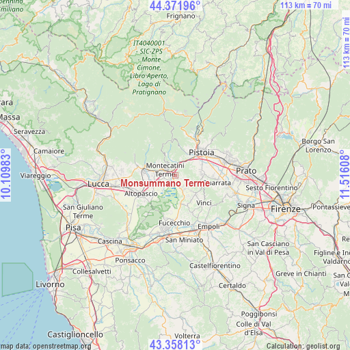 Monsummano Terme on map