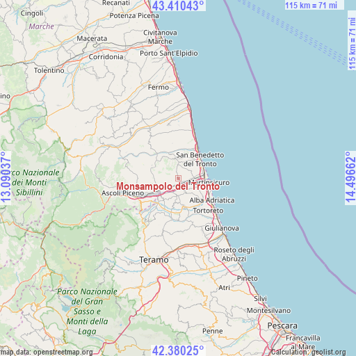 Monsampolo del Tronto on map