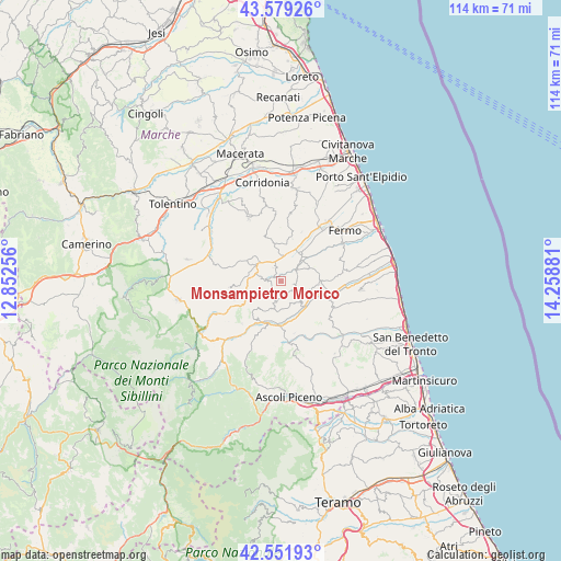 Monsampietro Morico on map