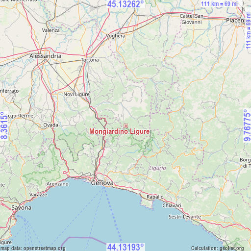 Mongiardino Ligure on map