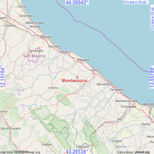 Mombaroccio on map