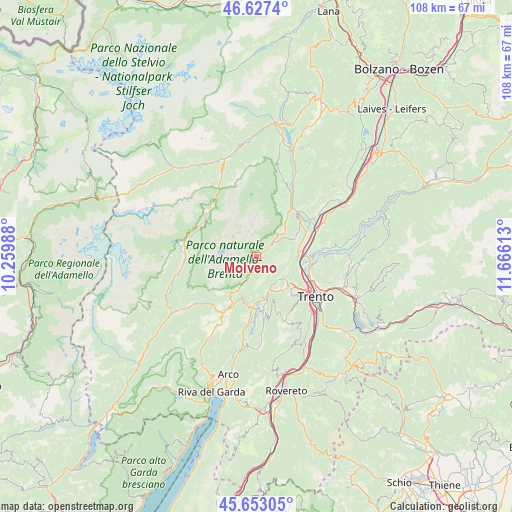 Molveno on map